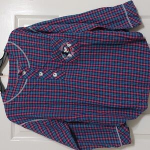 Mickey mouse plaid long sleeve shirt